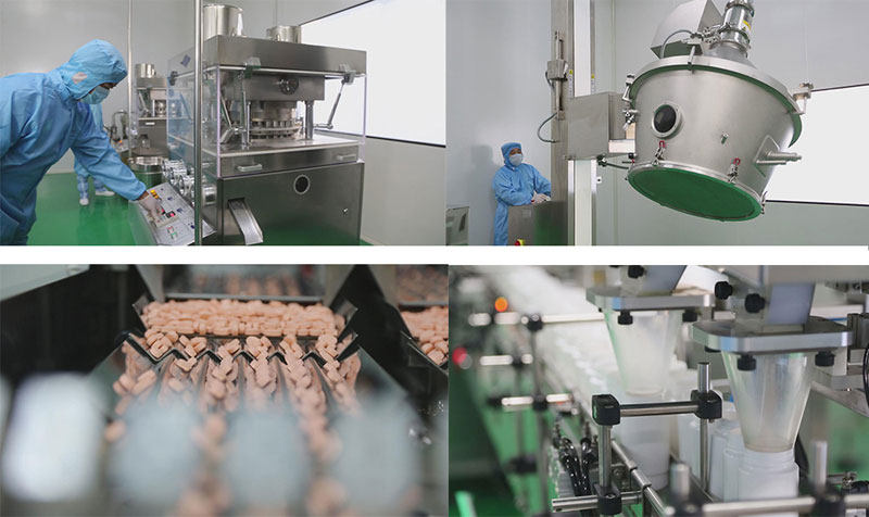 Dietary supplement tablet encapsulation production line